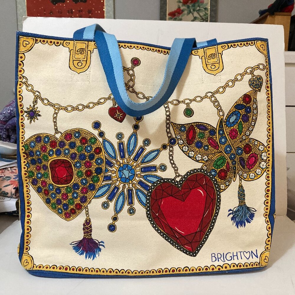 BRIGHTON Glittering Love Tote Christmas Canvas